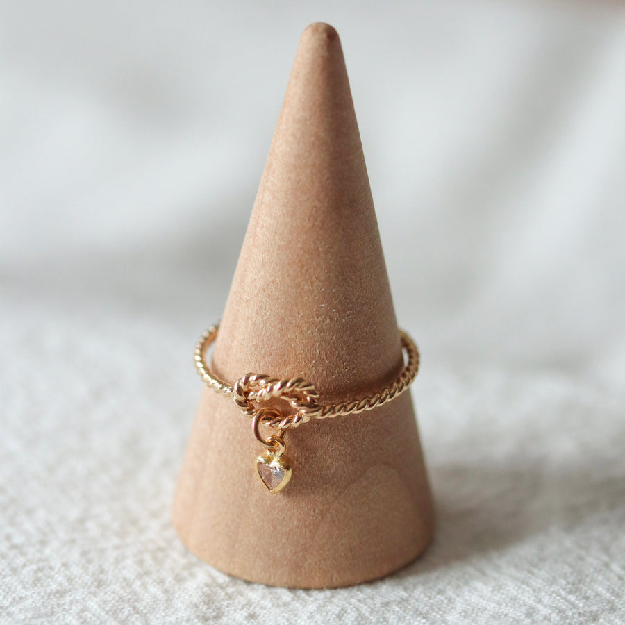 Personalized Charm Knot Ring