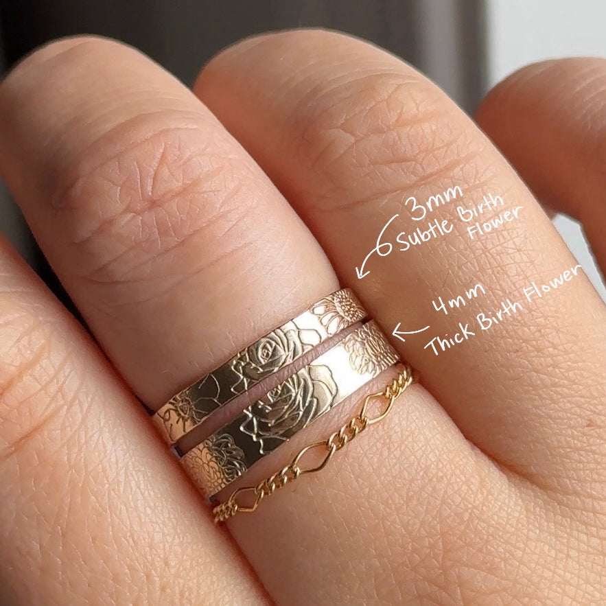 Subtle Birth Flower Band (3mm)