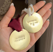 Pre-Order: Hand-Stamped Personalized Brass Ornaments