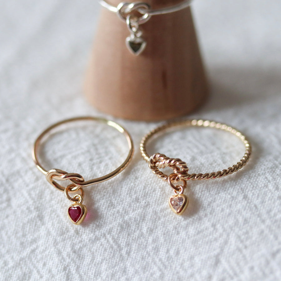 Personalized Charm Knot Ring