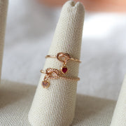 Personalized Charm Knot Ring