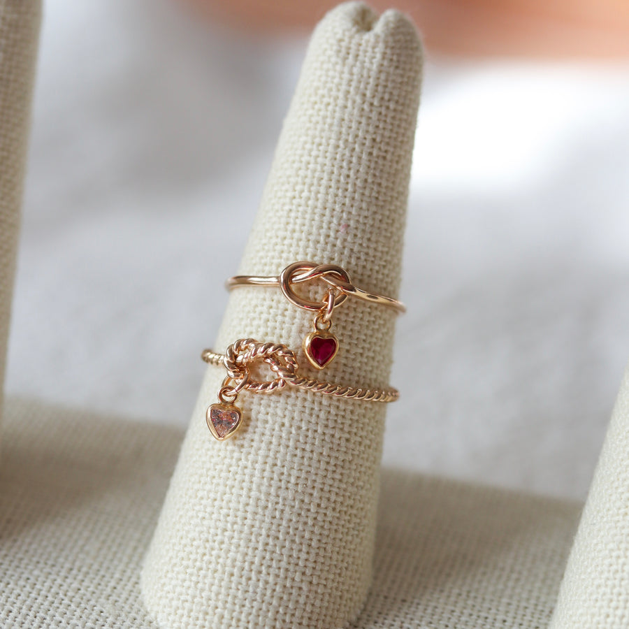 Personalized Charm Knot Ring
