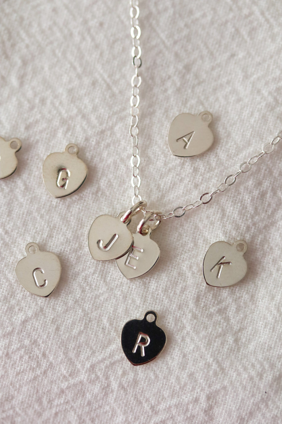 Personalized Initial Heart Tag Necklace