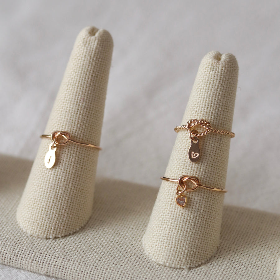 Personalized Charm Knot Ring