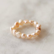 Beaded Nugget Pearl Stretchy Ring