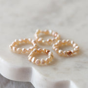 Beaded Nugget Pearl Stretchy Ring