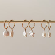 Baroque Star Pearl Hoops