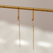Herkimer Diamond Threader Earrings