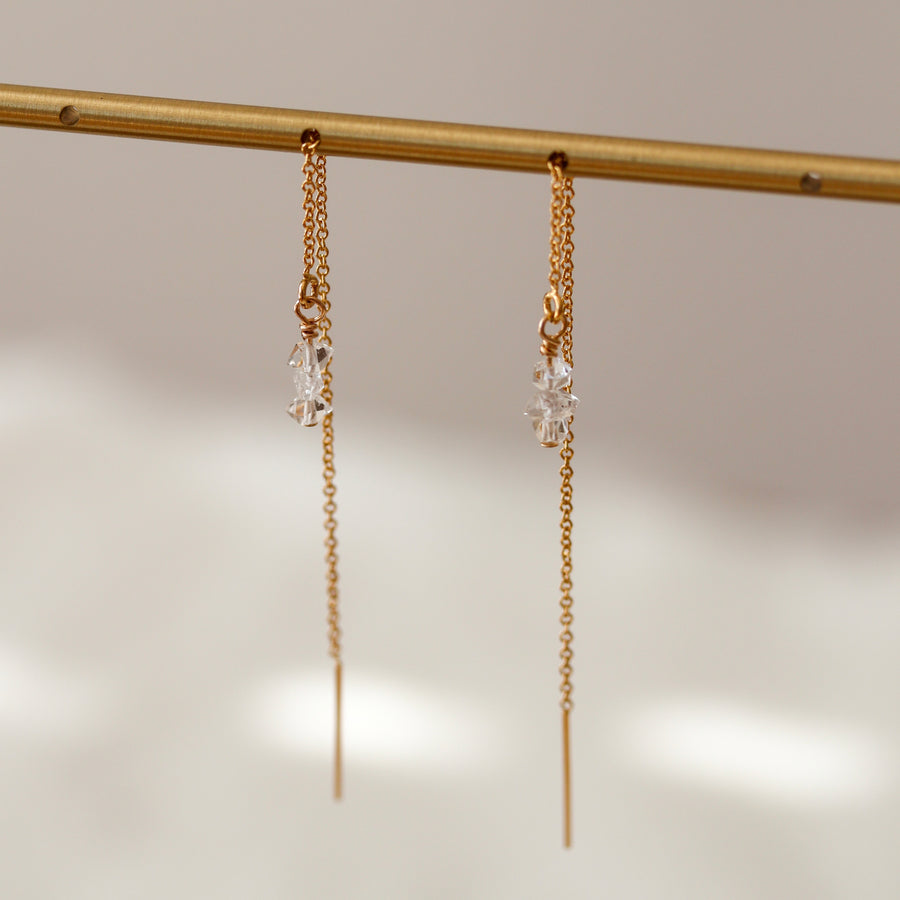 Herkimer Diamond Threader Earrings