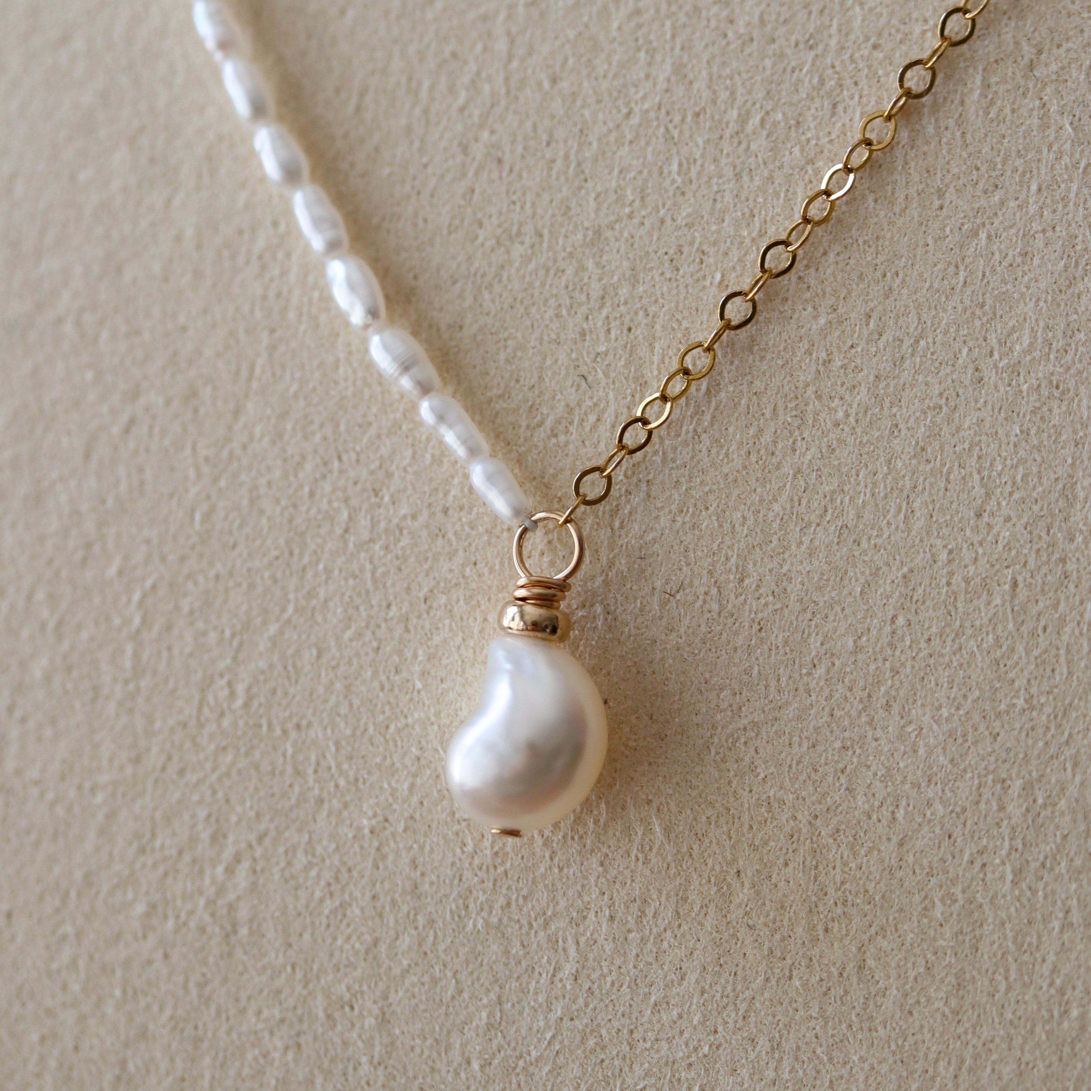 Baroque Pearl Chain Necklace