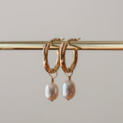 Classic Pearl Huggie Hoops