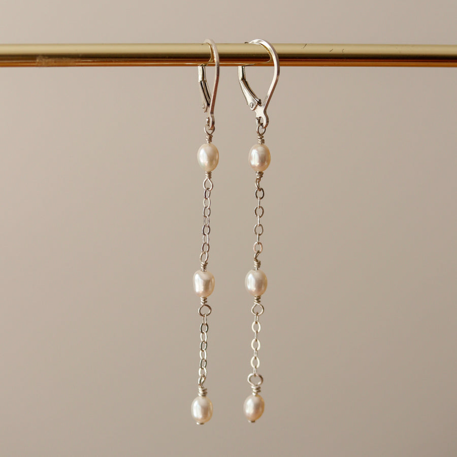 Pearl Line Drops Earrings