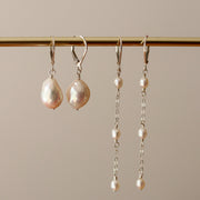 Pearl Line Drops Earrings