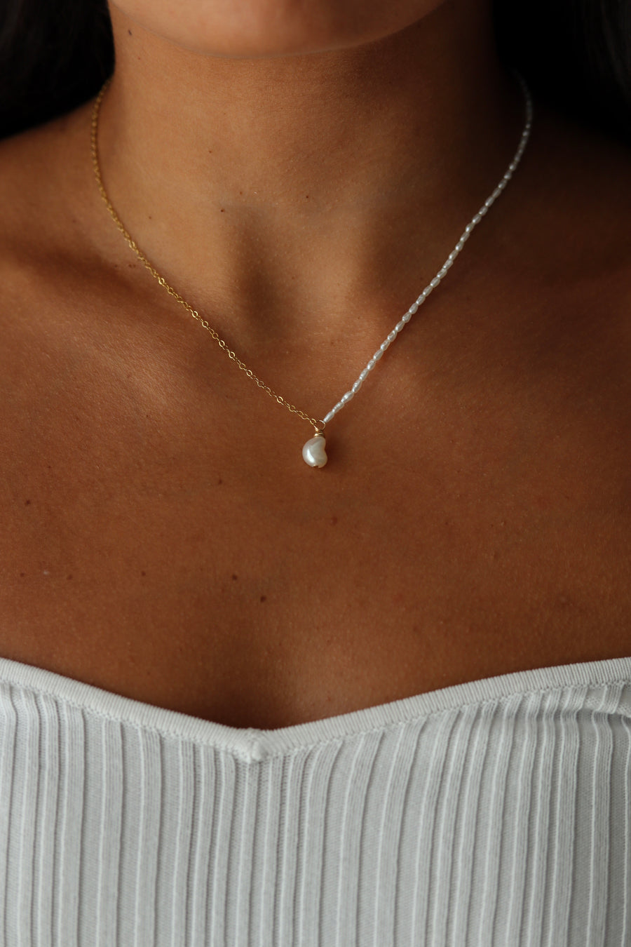 Baroque Pearl Chain Necklace