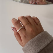 Beaded Nugget Pearl Stretchy Ring